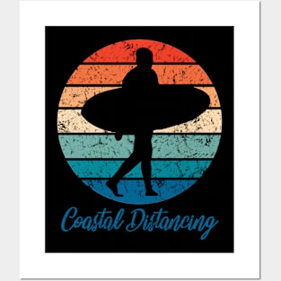 Social Distancing vs Coastal Distancing - Solo Surfer Posters and Art